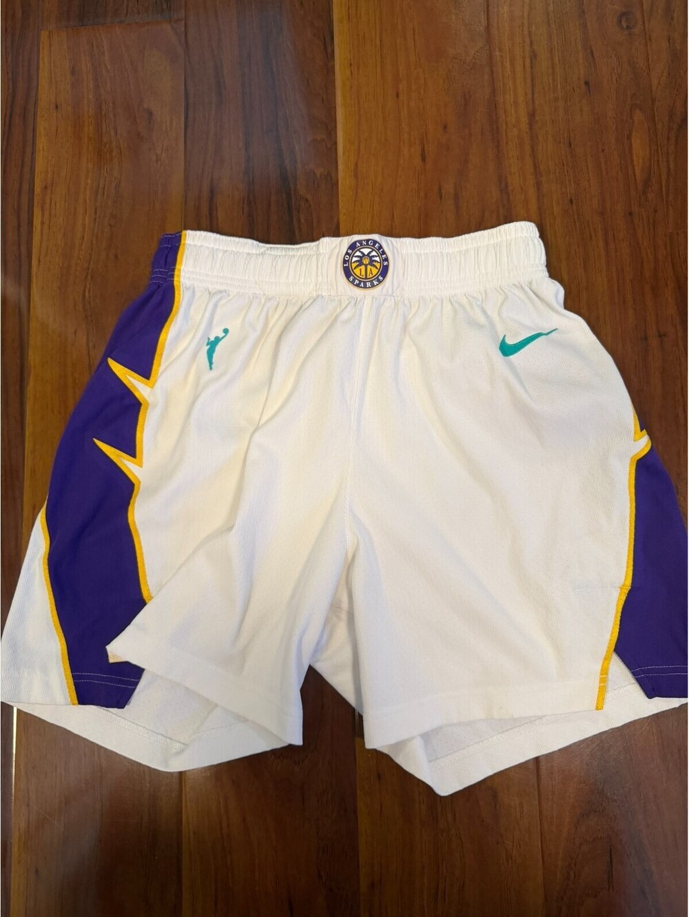 WNBA Los Angeles Sparks Nike Women's Player Edition White Shorts SZ M 32 +1